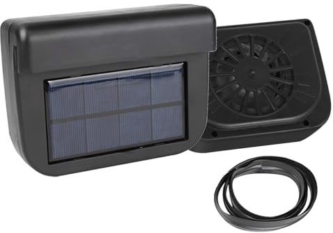 Ventilateur solaire pour fenêtre de voiture - Extracteur d'air compact - Flux d'air alimenté par le soleil rechargeable - Refroidisseur de cabine pour, décharge de chaleur estivale | Radiateur d'air solaire rechargeable - Refroidisseur de cabine pour ombre avant, décharge de chaleur estivale, pare-brise