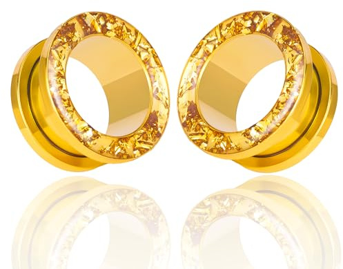 Vankula Ohr Tunnel 1 Paar Double Flared Flesh Plugs Muschelschale Edelstahl für männer damen Ohrpiercing Gestreckte Schmuck 6mm bis 16mm