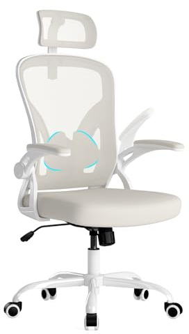 Farini Höhenverstellbar Ergonomischer Stuhl Schreibtischstuhl Bürostuhl Bequem mit Kopfstütze, Computerstuhl Home Office Stuhl Computer Stühle Chefsessel mit Armlehne, PC Stuhl mit Rollen