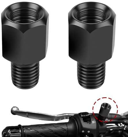 2 Stück Spiegeladapter,M8 auf M10 Linksgewinde/Rechtsgewinde | Motorradspiegel Adapter,Zuverlässig Motorrad Spiegeladapter für Motorrad, Scooter, Moped (M8 LH to M10 RH)