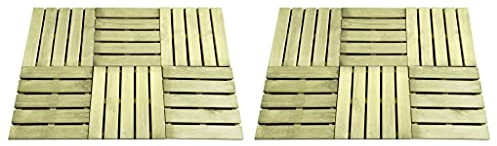 INLIFE Dalles de terrasse 12 pcs 50x50 cm Bois Vert