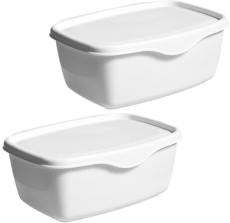 Tofficu 2 Stück pack Feuchttücherbox mit Deckel Staubdichter Verschleißfester Kunststoffspender Kompakt für Badezimmer und Schreibtisch Weiß