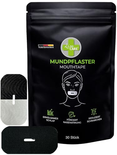LisaCare Lot de 30 pansements bucco-dentaires pour dormir - Ruban anti-ronflement - 95 % coton | Mouthtape for Sleeping - Ruban adhésif anti-ronflement - Favorise la respiration nasale et un sommeil réparateur