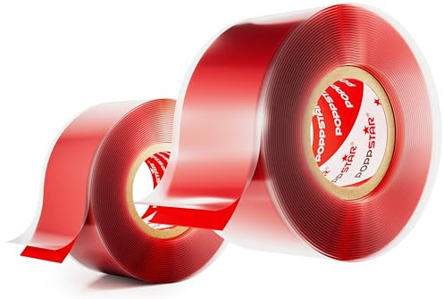 POPPSTAR selbstverschweißendes Silikonband, 3m x 25mm, Isolierband und Dichtungsband (Wasser, Luft), rot, 2 Rollen