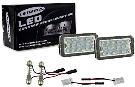 LETRONIX SMD LED Kennzeichenbeleuchtung Module geeignet für 500 2007-2016 / 500C Cabrio 2009-2016 mit E-Prüfzeichen