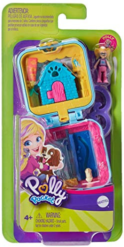 Polly Pocket Pet Center Compact mit abnehmbarem Hundehäuschen, Überraschungsoffenbarung, Foto-Anpassung, Mikro-Puppe mit 5 beweglichen Gelenken, tolles Geschenk für Kinder ab 4 Jahren