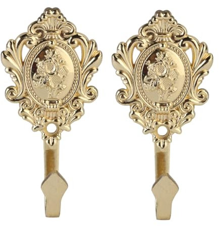 IMIKEYA 2 Stück Vorhang Raffhalter Gold, Vintage Wand Gardinenhalter Metall Vorhang Raffhalter Gardinenhaken Wand Vorhänge Raffhalter für Hause Wohnzimmer