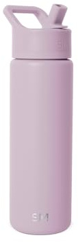 Simple Modern Water Bottle with Straw | Insulated Stainless Steel Bottle for Sports Gym | Summit Collection | 650ml | Lavender Mist