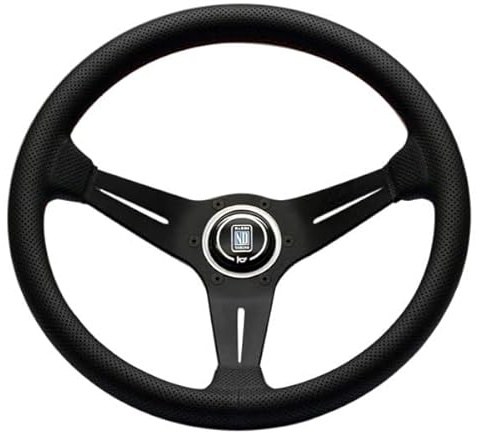 MOMO VOLANTE TEAM 300 mm CUERO PERFORADO NEGRO