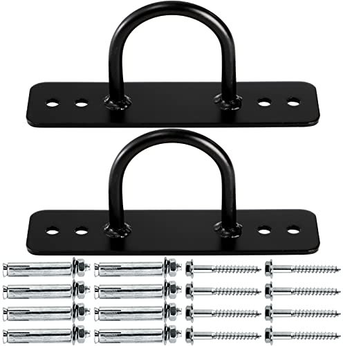 Lyellfe 2 Pack Battle Rope Anchor, Wall Ceiling Mount Bracket for Suspension Strap, Body Weight Strength Training Systems, Heavy Duty Hammock Hanging Kit for Battle Rope, Yoga and Gymnastic Rings