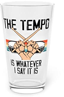 Beer Glass Pint 16oz Hilarious Percussionist Drum Bassist Band Music Enthusiast Novelty Band Loud 16oz