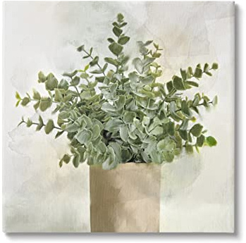 Stupell Industries Potted Herbal Plant Vase Dense Green Leaves Canvas Wall Art, Design by Kim Allen