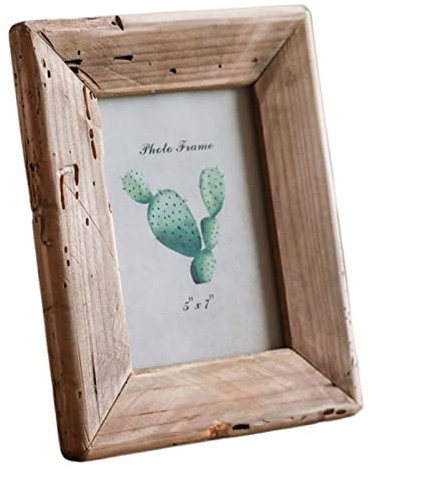luckxuan Fotorahmen/Bilderrahmen Rustikaler Retro -Stil -Fotorahmen for Tischhöfungen Home Dekoration handgefertigt braune Kiefer Holz Bilderrahmen Leerrahmen (Color : 7 inch)