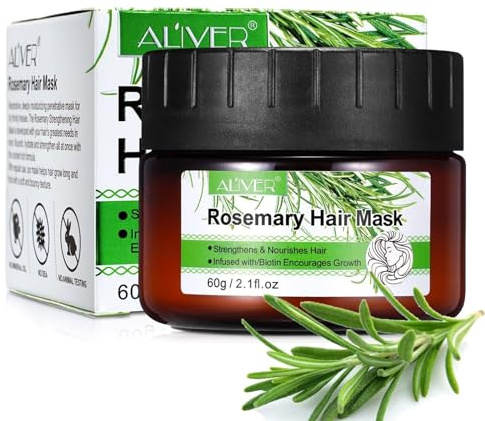 P-Beauty Rosmarin Haarmaske 60g - Intensive Haarkur für trockenes, krauses & gefärbtes Haar | Rosmarinöl Haarmaske Anti-Spliss | Haarpflege Rosmarin, erleichtert Kämmen & Stylen