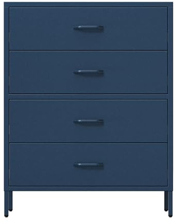 Jan Nowak Metall Kommode Schubladenkommode Industrial Loft 80x101,5x40 cm | Komodenschrank, Schubladenschrank im Loft Style für Schlafzimmer, Wohnzimmer, Kinderzimmer, Flur, robuster Metallkorpus