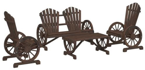 vidaXL 4-TLG. Garten-Lounge-Set Massivholz Tanne