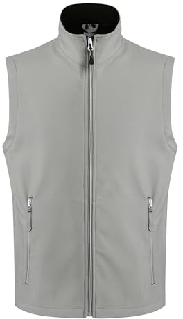 Regatta Professional Herr Ascender Softshell vattenavvisande västar och kroppsvärmare med fleecefoder – perfekt för utomhusbruk, promenader, vandring och camping, grå/Svart, XL