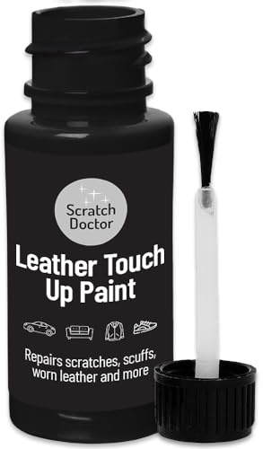 Scratch Doctor Leather Touch up Paint | For Furniture, Sofas, Cars Seats, Shoes, Handbags 15ml (Black)