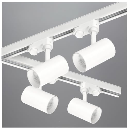 3-Phasen-Schienen-Set NEXTRACK - Schienensystem Komplett-Set mit 4x GU10 Lampe und 2x 1m Schiene, L-Verbinder, Netzteil, Kappe (Weiß, 2 x Schiene 1 Meter Verbinder L)