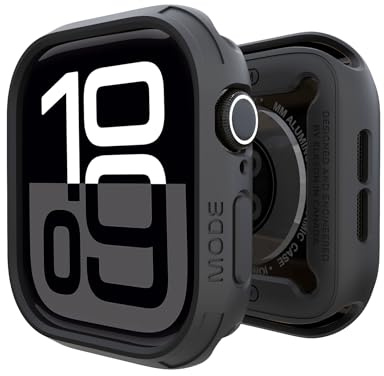 elkson Compatible with Apple Watch 46mm Bumper Case, Quattro Series Rugged Case for Apple Watch and iWatch Series 11 10, Military Grade Durable Protective Cover, Flexible Shock Proof, Black
