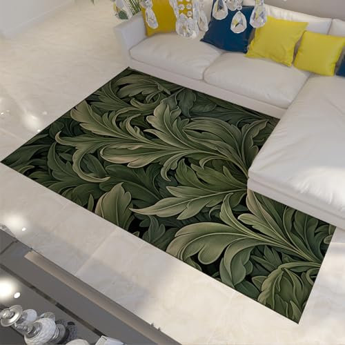 LANDERSION Sonnenblume Blumenteppich Grün Pflanze Bereich Teppich Frisch Hell Home Deco Teppich rutschfeste Leichte Fußmatten für Schlafzimmer Wohnzimmer 40x60cm