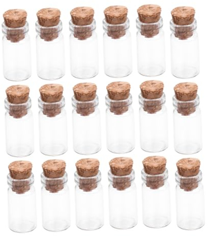 ABOOFAN Frascos De Boticario Con Tapas 50 Unidades Mini Botellas De Vidrio Con Corcho De Madera Para Hacer Amuletos
