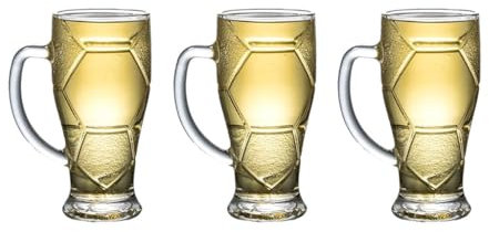 BYPIAOERZ Bierkrüge aus Glas 3er Set Bierkrüge Glasbierkrüge Biergläser mit Henkel Großes Bierglas Klassische Biergläser Klassische Biergeschenke, Bierbecher