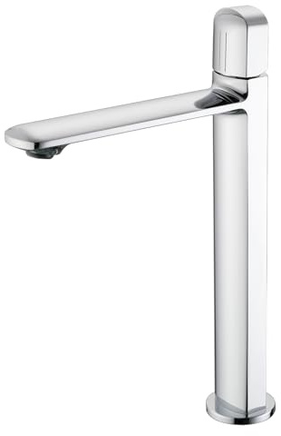 Robinet Salle Bain Chromé, Robinet Vasque à Poser, Mitigeur Lavabo Haut, Eau Chaude Et Froide RéGlable, Mousseur RemplaçAble, Laiton