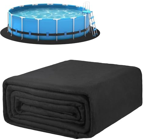 YCBTREE Poolunterlage Rund Ø500cm, Poolmatten & Schutzboden Bodenplane rutschfeste Bodenschutzmatte für Outdoor Aufstellpools Schwimmbecken (5M)