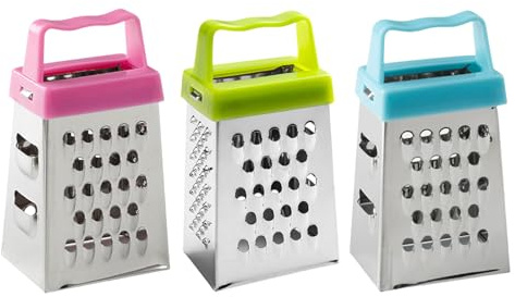 3 ralladores pequeños de acero inoxidable para cocinas domésticas o picnics al aire libre, uso versátil