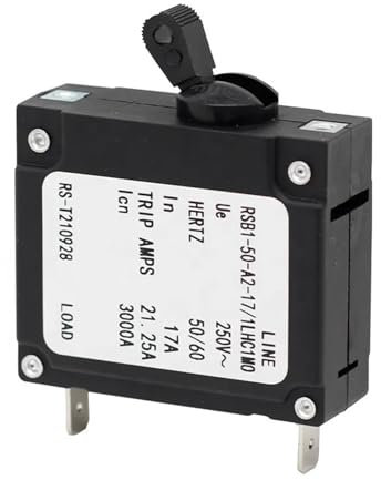 ZBORAVPIX Interruttori Termici, Interruttore Automatico a levetta Magnetico Idraulico 17A 250V unipolare in bachelite Nero e Bianco