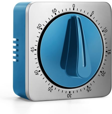 Kitchen Timer, Eieruhr Mechanisch Keine Batterien Erforderlich, Küchenwecker 100% Mechanische Mit Edelstahlgehäuse - Küchenuhr, Stoppuhr, Countdown-Erinnerung Magnetisch Küchenuhr Eieruhr (Blau)