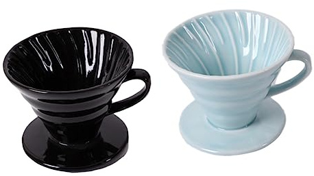 PENIKOKO Ceramic Cone Coffee Filter Cup Handmade Drip Brew Filter Strainer for People Home Office Use Durable Rust Resistant Material Fine Mouth Design