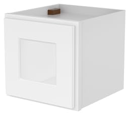 Furinno Shaker Wall Kitchen Cabinet, with Single Door, Glass Not Included, Ready to Assemble, 12 D x 12 W x 12 H, White