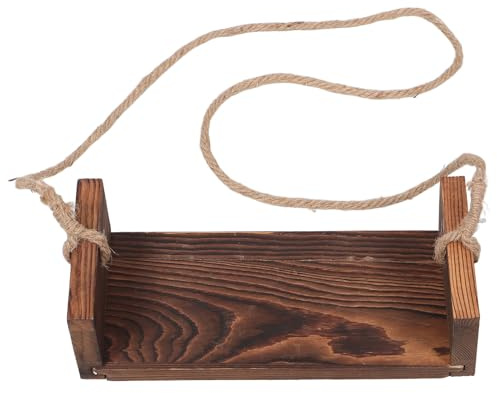 Chaise Balançoire pour Photos de Bébé en Bois Café 30x13x10 Cm | Accessoire de Séance Photo, Usage Intérieur en Studio, Finition Polie aux Bords Fins