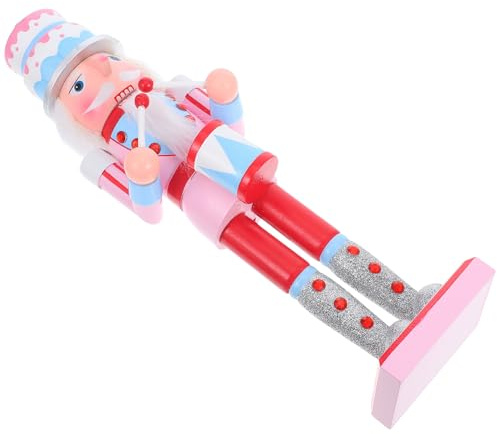 NUOBESTY Schiaccianoci in Legno Rosa Tema Natalizio Statuetta da Collezione per Decorazioni Festive Ornamento da Tavolo Design Intricato per Centrotavola Natalizia