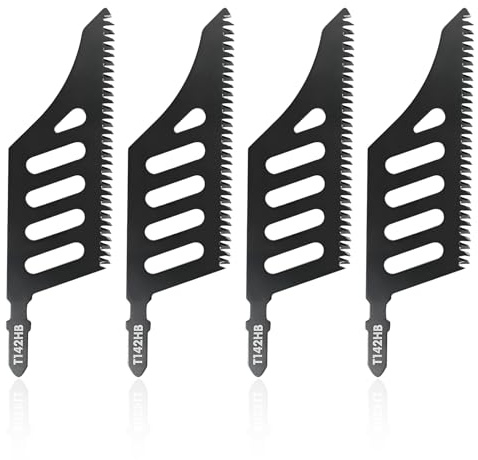4PCS Flush Cutting Jigsaw Blade T Shank Jigsaw Blades for Woodworking, 112mm Down Cutting Jigsaw Blades for Clean Straight Cuts, Jig Saw Blades Compatible with Standard Jigsaw Tools