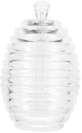 Toyvian Tarro de Miel Transparente de 265 Ml con Cuchara Mezcladora Dispensador de Miel y Jarabe para Cocina Recipiente Plástico para Almacenar y Servir