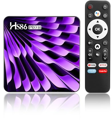 Android 14.0 TV Box,Support 2.4/5.0GHz WiFi 10/100M Ethernet BT5.4 4K H.265 | HS86 Pro 14 Smart TV Box with 2GB RAM 16GB ROM RK3518 Quad-Core 64bit Cortex-A53 Mali 450 MP2 GPU 3D DLNA HDMI2.0 USB3.0