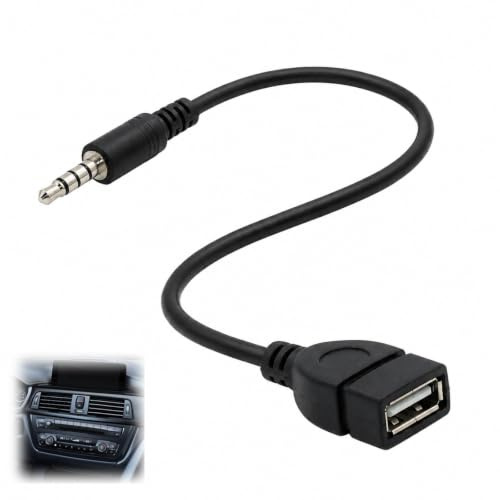 Adaptateur USB vers Jack 3,5 mm Mâle Auxiliaire Audio Stéréo, Câble Convertisseur USB Audio pour Autoradio et Lecteurs CD/DVD, Lecture Automatique, Plug and Play, Compact et Durable pour Voiture