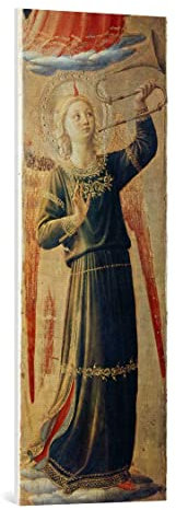 kunst für alle Leinwandbild: Fra Angelico Musizierender Engel - hochwertiger Druck, Leinwand auf Keilrahmen, Bild fertig zum Aufhängen, 40x85 cm
