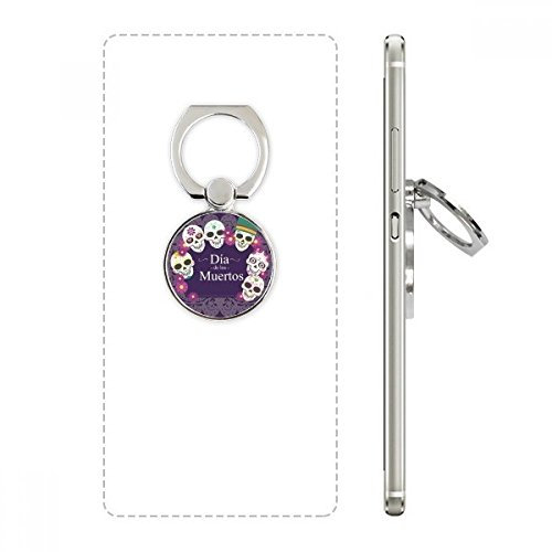 Skull The Day Of The Dead Illustration Cell Phone Ring Stand Holder Bracket Universal Smartphones Support Gift