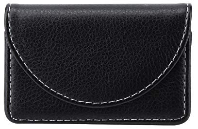 Aigid Visitenkartenetui - Visitenkartenetui Luxus-PU-Leder-Multi-Kartenetui, Business-Visitenkartenetui Brieftasche Kreditkarten-ID-Etui/Halter für Männer Frauen(Schwarz)