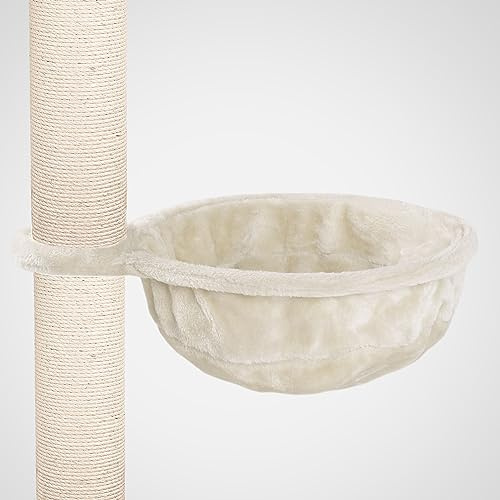 HAPPYPET Katzenhängematte für Kratzbaum Ø40 cm – XL Katzenmulde Ersatzteil – Stabile Liegemulde mit Metallrahmen – Katzenbett Kratzbaum – belastbar bis 15 kg, Creme