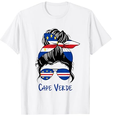 Cape Verde Girl Cape Verdean girl Cabo Verde woman flag T-Shirt