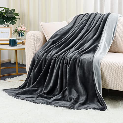 Yorbay Heizdecke 180 x 130 cm, Elektrische kuschelige Wärmedecke, mit Abschaltautomatik, Überhitzungsschutz und 10 Timer, mit 10 Temperaturstufen, Waschbar, Dunkelgrau und Hellgrau