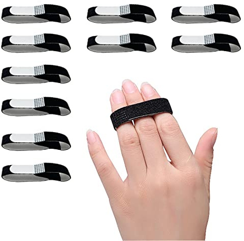 10 stycken avtryckare fingerskena, justerbart ventilerande fingerskydd, fingerbandage för litet finger, långfinger och ringfinger, hammartåkorrigerare överlappande tåkorrigerare tåkorrigerare