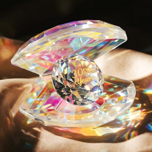 Movdyka Crystal Shell Pearl 30th Anniversary Wedding Gifts for Parents | Romantic 30th Anniversary Presents Ideas for Women Couple, 30 Years of Marriage Keepsake for Wife Husband, Home Ornaments