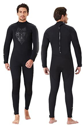 5MM Volle Neoprenanzüge Tauchanzüge for Damen/Herren Rückenreißverschluss, Warm, UPF50+ Tauchanzug Ganzkörper Warmer Schnorchelanzug (Color : A, Size : S)