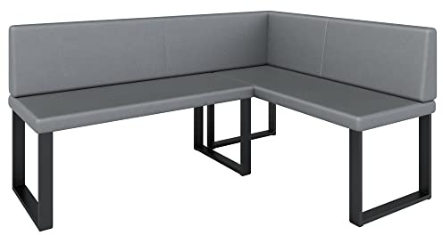 FURNISTAR Eckbank Akiko Metal - Eckbankgruppe für Ihrem Esszimmer, Küche modern, Sitzecke, Essecke. Perfekt für Küche, Büro und Rezeption. Solide und Starke Verarbeitung. (Soft 29, 196x142cm rechts)